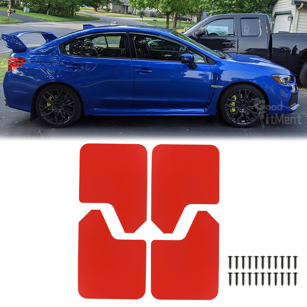 Mud Flaps Mudguards Fender Splash Guards Mudflaps Red For Subaru Impreza WRX STI-image