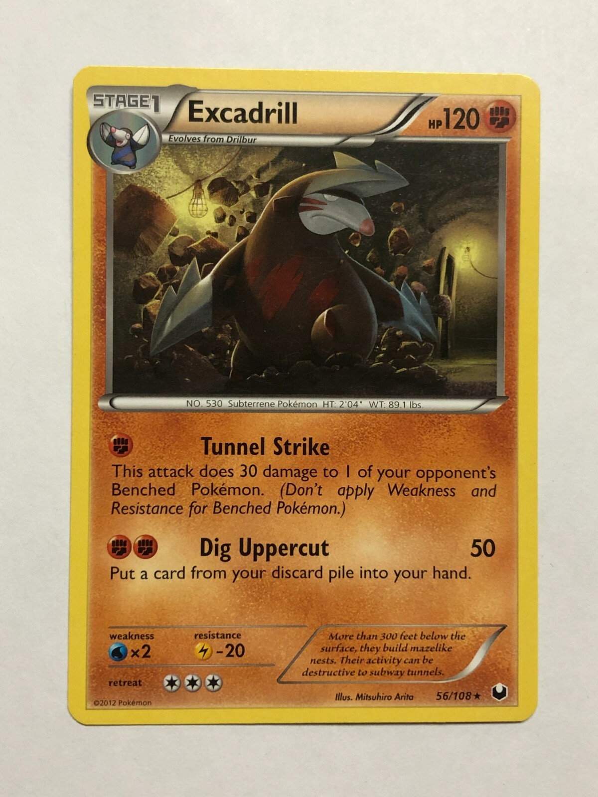 Pokemon Card Dark Explorers Excadrill 56/108 Excellent
