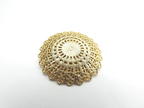 Gold Tone Filigree Metal Scarf Clip Vintage - Picture 2 of 5