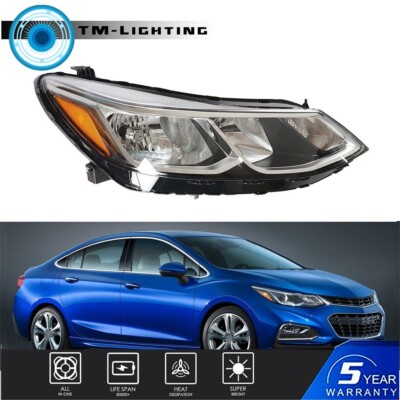Passenger Halogen Headlight W/O LED Strip&Lens For 2016-18 2019 Chevrolet Cruze