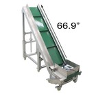 Incline Belt Conveyor Climbing Conveyor with Baffle Aluminum Frame 59" H, 78"L