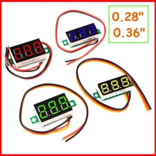 Mini Voltmeter Tester LED Digital Display Voltage Meter 0.28" / 0.36" Mulitcolor