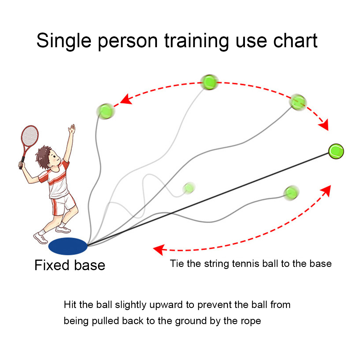 1/3x Tennis training Swingball Replacement Ball Tether Adjustable Rope