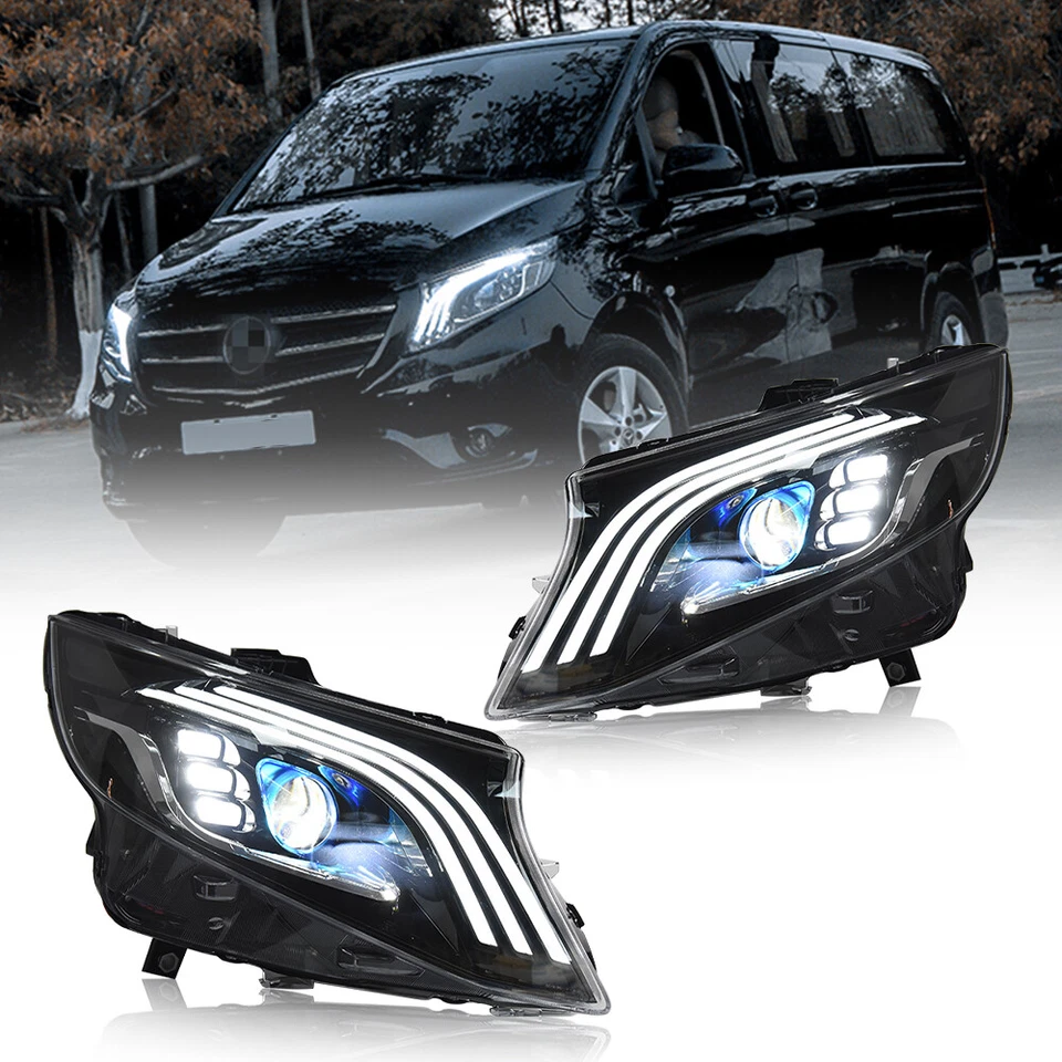 Faros LED aptos para Mercedes Benz VITO METRIS 2016-2023 con animación de arranque Foto 4 de 4
