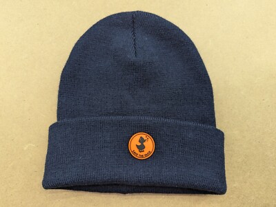 Save the Duck Marine Blue Beanie Hat One Size Cuffed Stretch