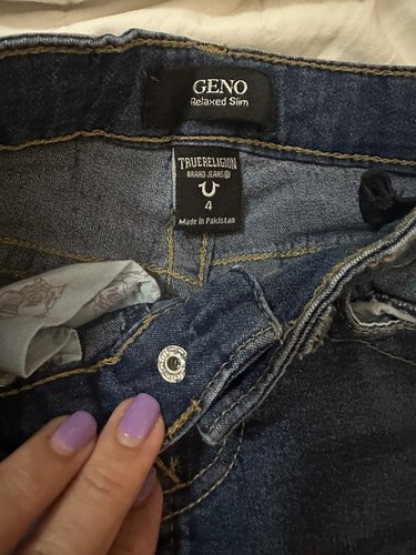 True Religion Boys Geno Jeans Size 4 Relaxed Slim Fit Youth Blue - Picture 6 of 6