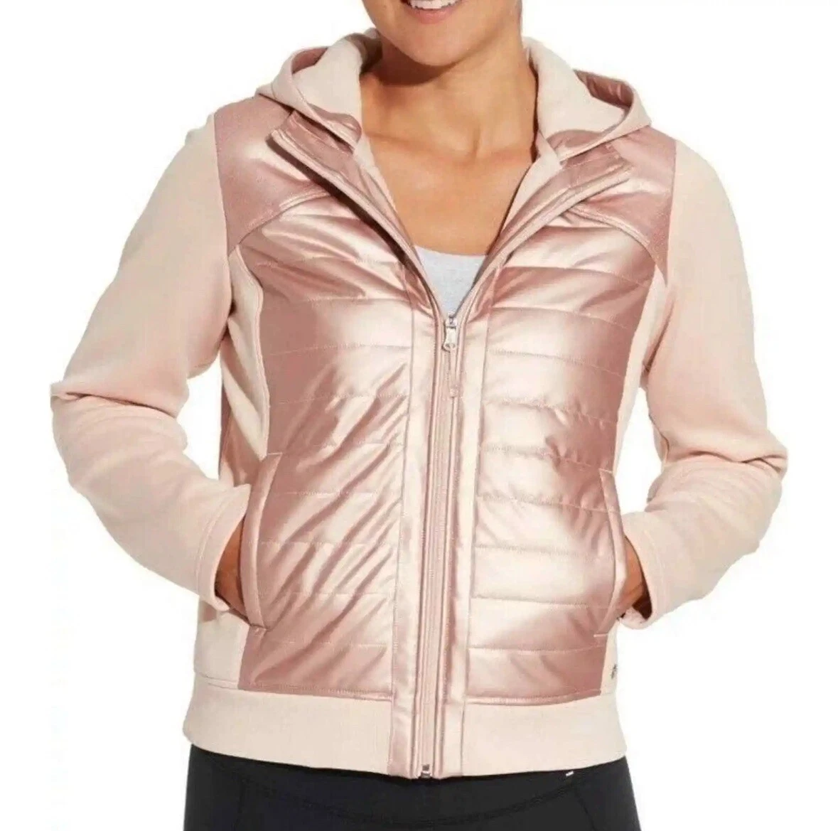 Calia Carrie Underwood Moto Hybrid Jacket Size S Pink Cameo Rose Full Zip NWOT