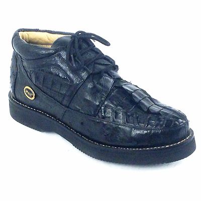 LOS ALTOS BLACK LEATHER CAIMAN SHOES STYLE # ZA050105 SIZE 11,11.5.