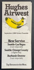 Hughes Airwest Timetable Effective September 1, 1980