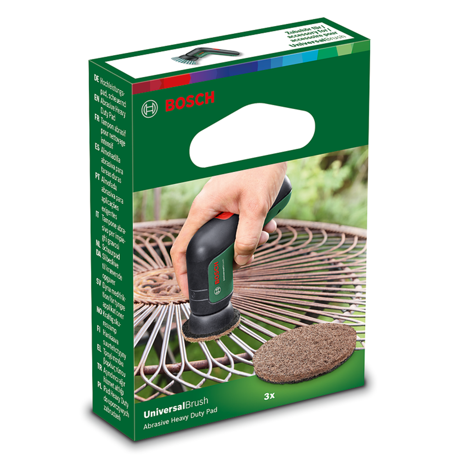 Bosch Abrasive Heavy Duty Pads x 3 for Bosch UniversalBrush Power