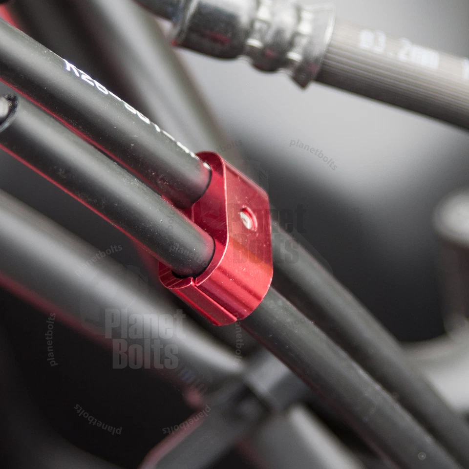 Braçadeira de cabo de aceleração organizador universal de motocicleta espaçador de linha de freio vermelho - Imagem 3 de 3