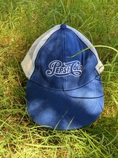 Vintage PEPSI - COLA Mesh Snapback Trucker Cap Hat Made In USA embroidered.