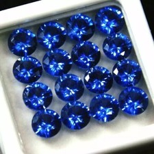 Blue Color Sapphire Round Cut Lot 12 Pcs 8mm Certified Natural Loose Gemstone