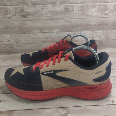 Brooks Shoes Mens Red White Blue Texas USA Flag Trance Running