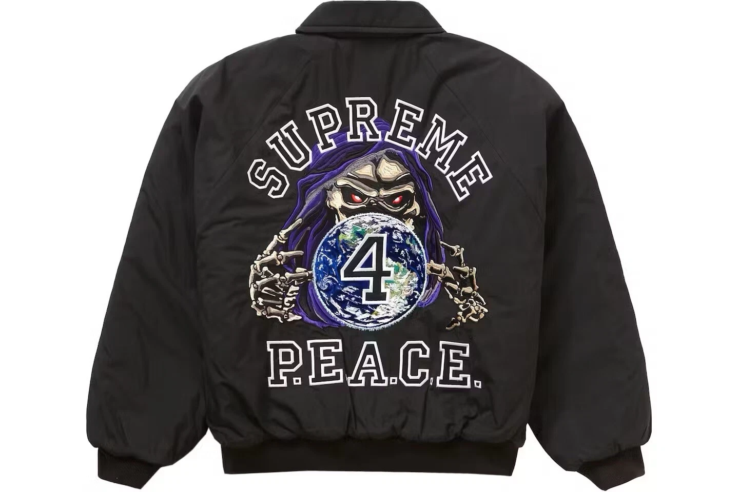 Veste de travail brodée Supreme Peace FW23 Taille S Noir NEUVE revendue