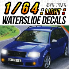 1/64 Scale '02 Audi RS6 Head Tail Light WaterSlide Decals for Customs