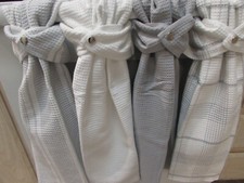 XL Hanging Hand Kitchen Towel Gray, Squares, Stripes, Snap, Dish Towel
