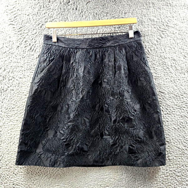 H&M Womens A-line Mini Skirt Size EUR 40 Black Textured