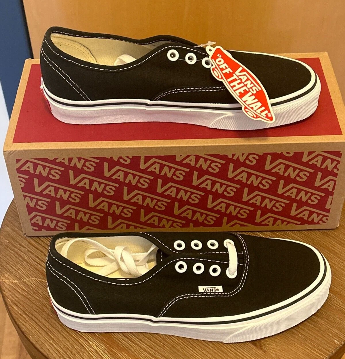 Scarpe da skate basse Vans nere autentiche taglia uomo 5 5 donna 7 nuove con scatola