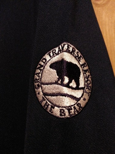 Greg Norman Pullover Golf Jacket Mens Large Blue Grand Traverse Resort Play Dry - Picture 3 of 8