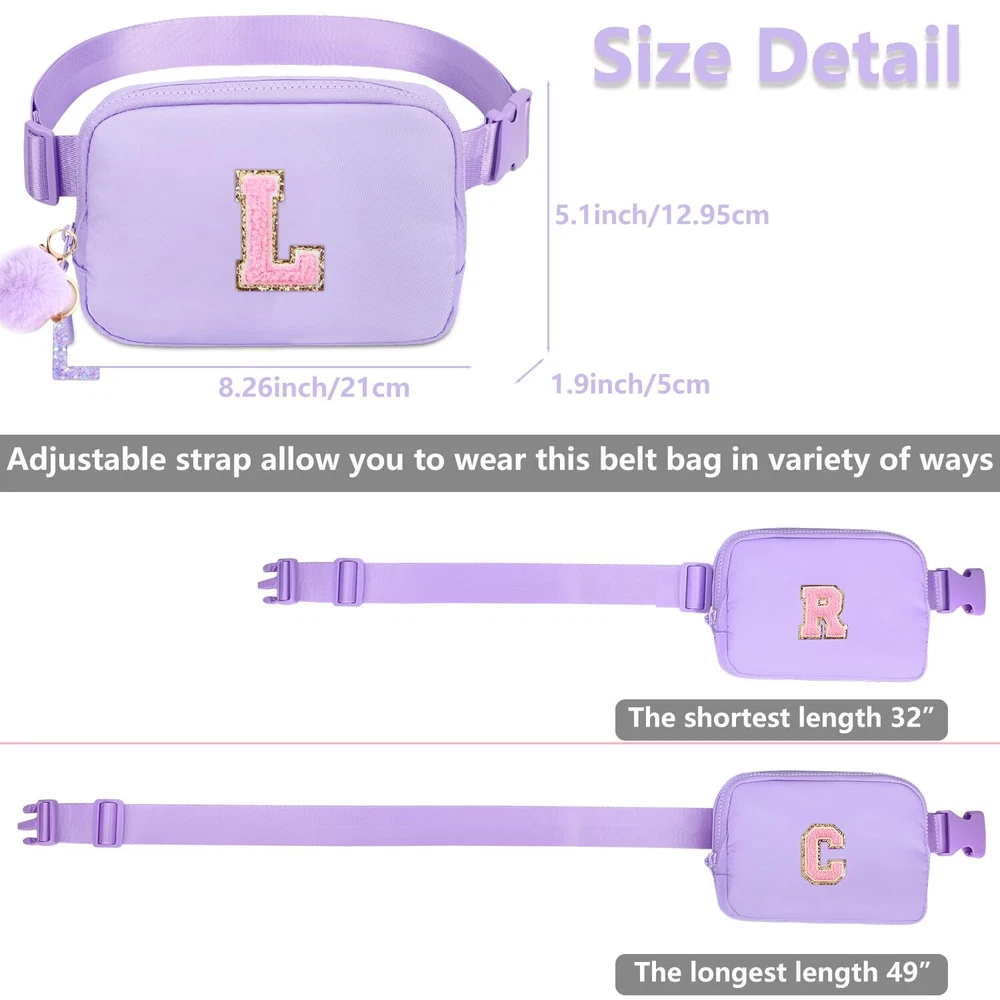 Girls Belt Bag for Fanny Pack - Initial Crossbody Bag for Birthday Gifts for ...