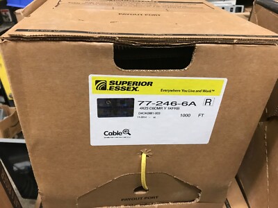 NEW BOX OF Superior Essex 77-246-6a 4x23 c6cmr Cat 6 1000 ft Yellow