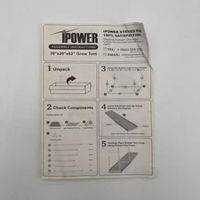 iPower Grow Tent 36x20x62in Hydroponic Water-Resistant Black