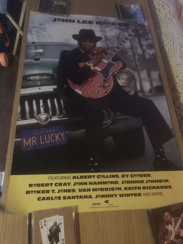 John Lee Hooker 1991 Mr. Lucky Promo Poster  Carlos Santana Roy Rogers Ry Cooder