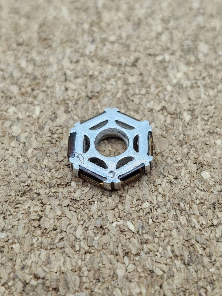 正品 925 纯银棕色 Cz 水晶欧洲小饰品珠 — 第 3/3 张图片