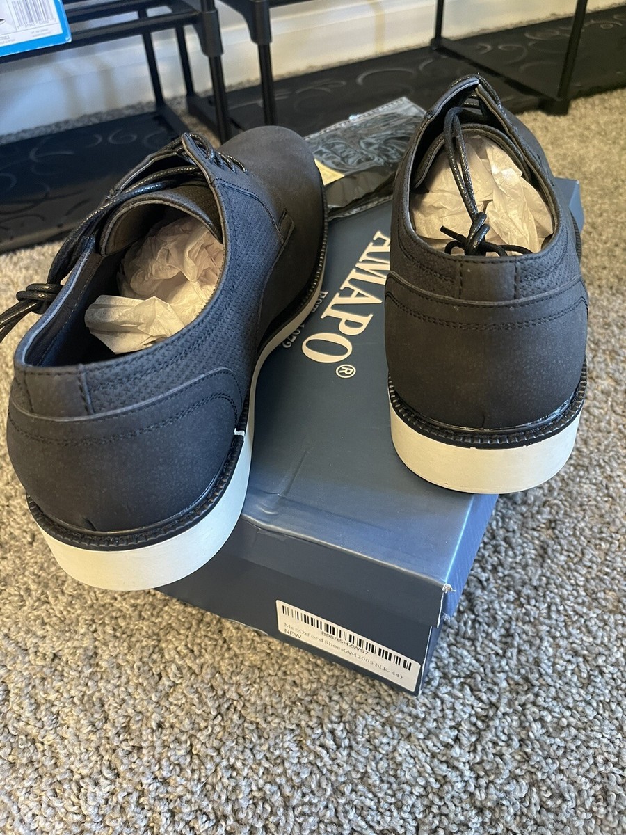 AMAPO Men's Oxford Shoes (BLK) Size 44