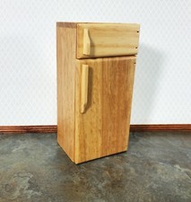 Dollhouse Fridge Modern Refrigerator Freeze Light Oak 1:12 Scale Miniature
