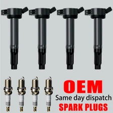 OEM 4X Ignition Coils + 4X Iridium Spark Plug For Toyota Camry RAV4 Avalon UF487