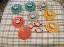 Vintage MCM Hazel Atlas 1950s Little Hostess child's Dish Set