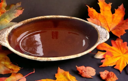 Hull Pottery USA Oval Baking Dish Brown Drip GlazeOvenproof Casserole 10x5 MCM