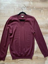 Burberry London Men  s 100 Extra Fine Merino Wool Pull On V Neck Sweater Sz L