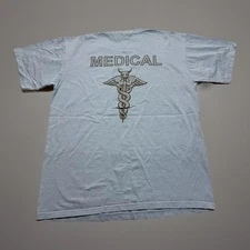 Vintage 90s USAMM Army Medical Military Branch Insignia Shirt Size Large