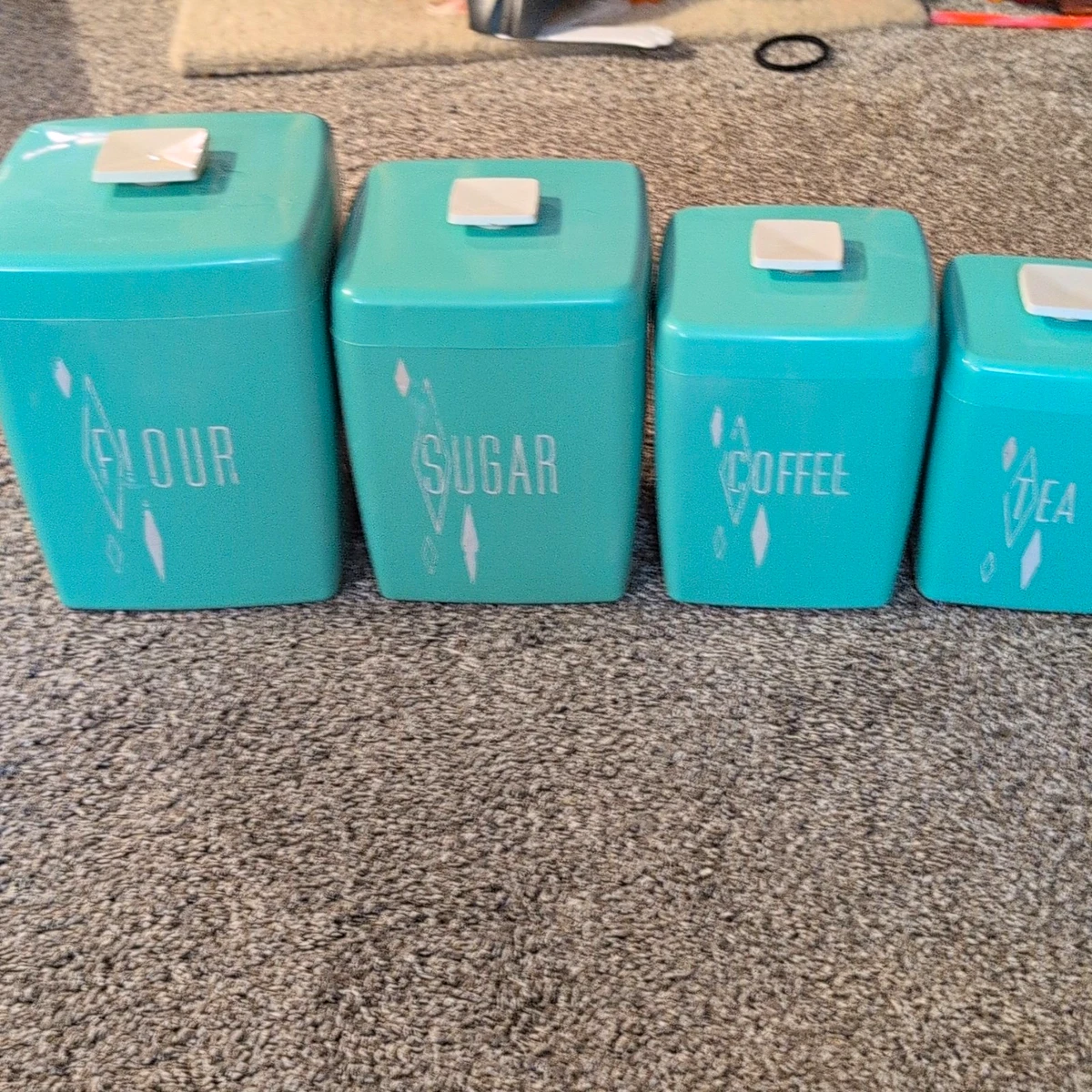 25+ Vintage/Retro Plastic Kitchen Canisters & Jars for sale