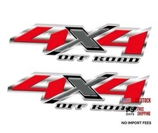 2 Pack 4x4 Truck Decal Stickers, Red/Gray