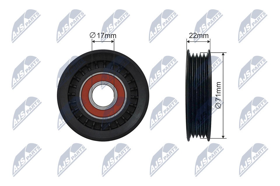 NTY RNK-FR-057 Tensioner Pulley, V-ribbed belt for FORD