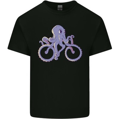 Ein Fahrrad Octopus Lustig Cyclist Fahrrad Herren Leichte Baumwolle T-Shirt