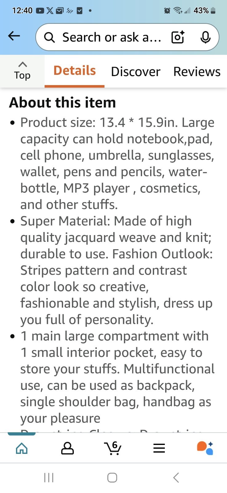 Knit Drawstring Bag Lightweight Boho Backback Car… - image 11