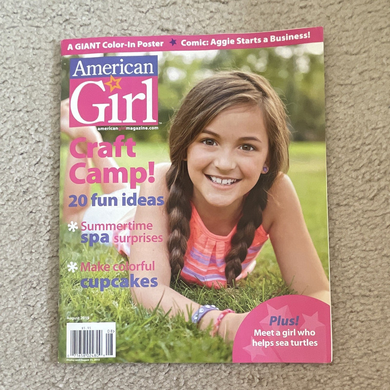 American Girl Magazine Aug 2015 Vol 21 #4 Crafts Camp Illustrated Poster