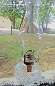 Vintage Lamplight Farms (Australia) Sparkling Crystal Base Oil Lamp