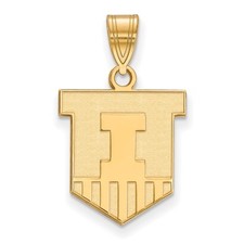10k Gold LogoArt University of Illinois Victory Badge Medium Pendant