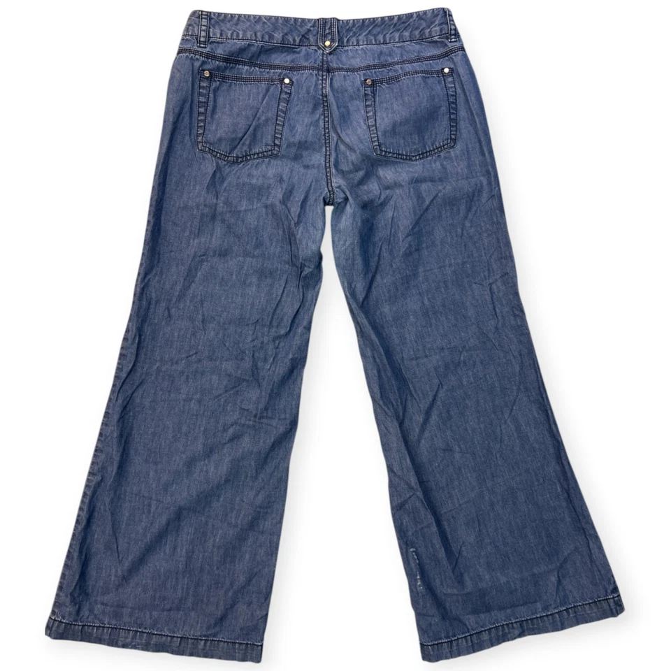 Винтажные женские брюки Michael Kors льняные широкие штанины расслабленные хиппи богемное размер 12P - Изображение 3 из 4