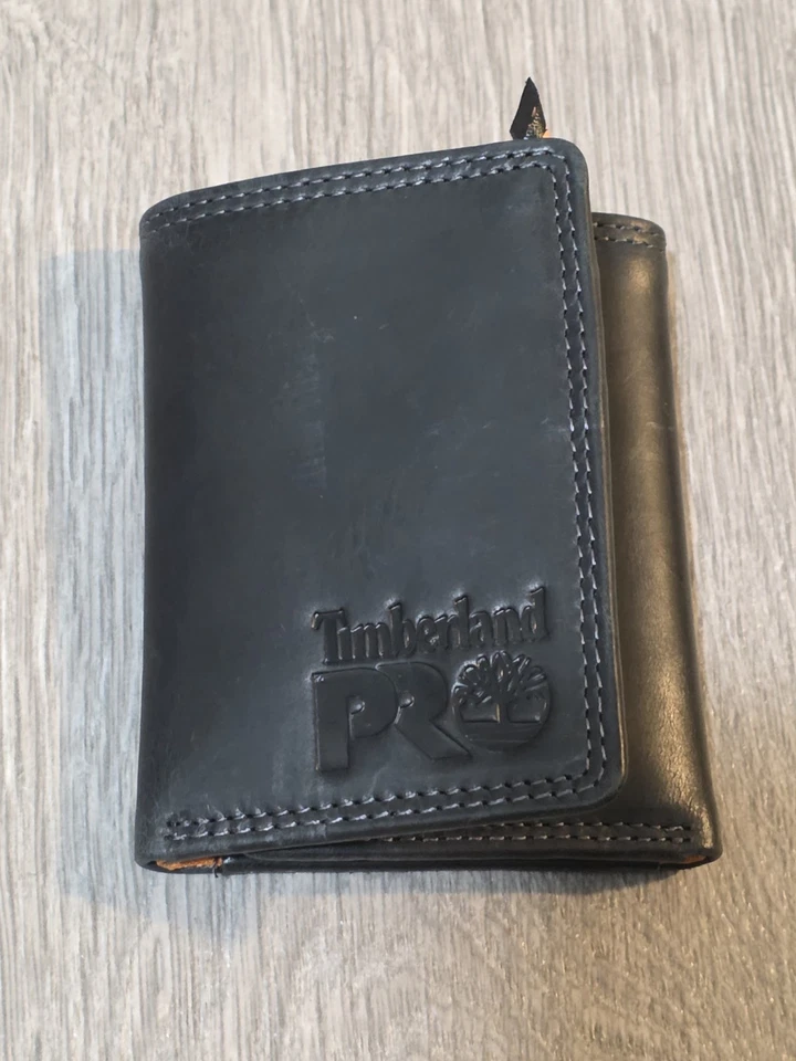 Timberland PRO Hombre Cuero Triple Cartera con Ventana de Identificación, Bullard Negro Nuevo Foto 4 de 4