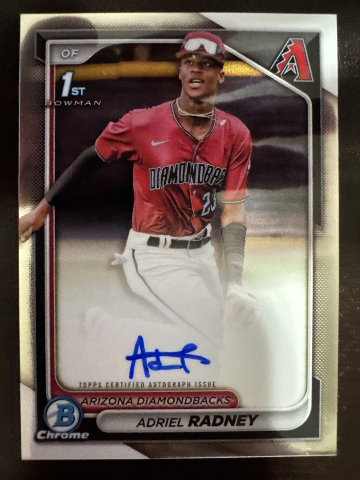 Adriel Radney 2024 1st Bowman Chrome AUTO Prospect AUTOGRAPH D'backs RC CPA-AR