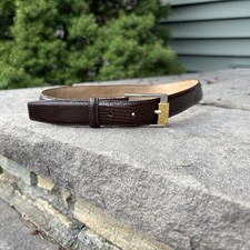 Authentic Lizard Skin Belt Size Small Made In USA Two Tone Buckle 34