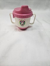 Vintage Playskool Baby Sippy Cup 1984 Pink Minnie Mouse with Lid