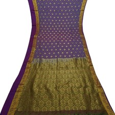 Vintage Purple Dual Tone Sarees Art Silk Zari Handwoven Sari 5YD Craft Fabric
